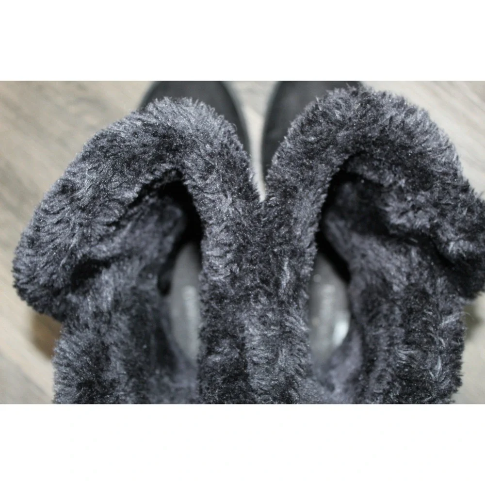 Makalu Gabrielle Womens Black Faux Fur Lined Mid Calf Buckle Boots Size 7M‎